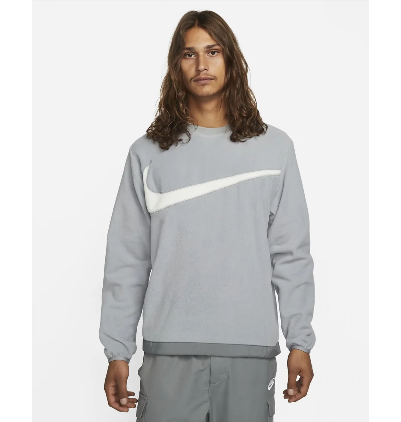 Світшот чоловічий Nike Club+ MenS Fleece Winterized Crew Grey DQ4894-073