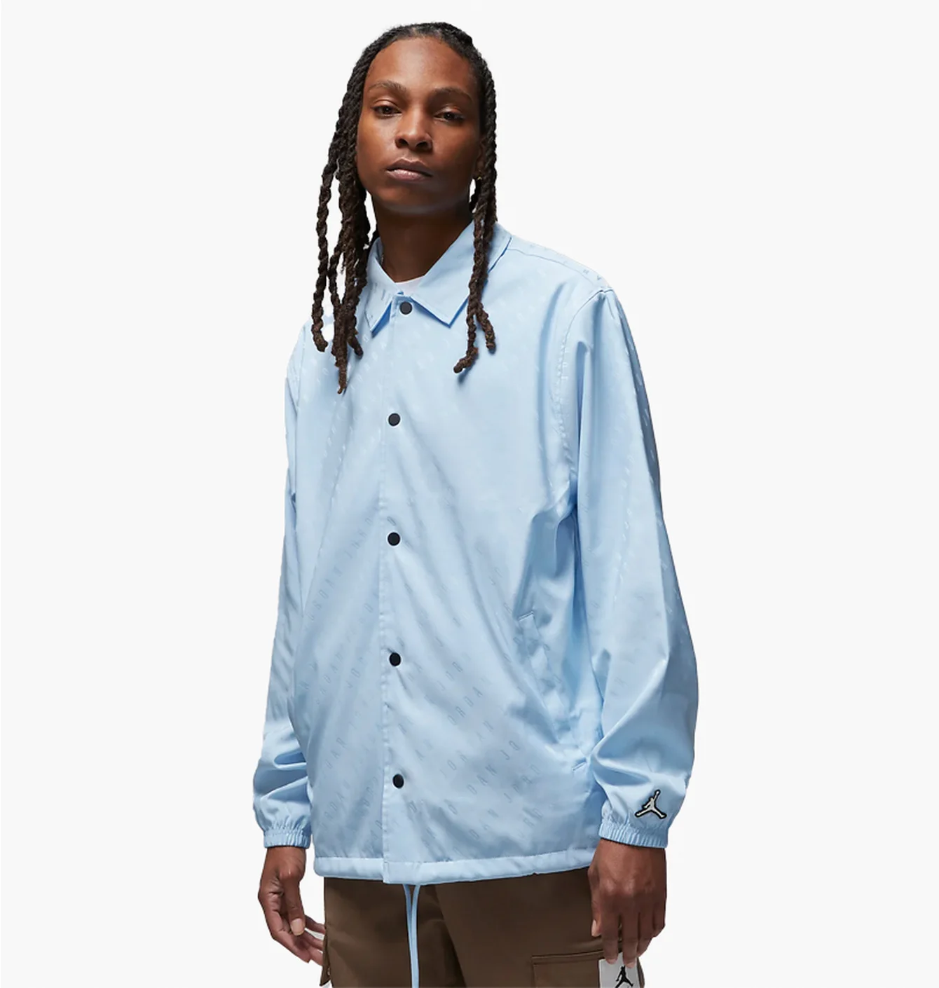Сорочка чоловіча Air Jordan Essentials Jacquard Print Coaches Jacket Light Blue Dv7616-411