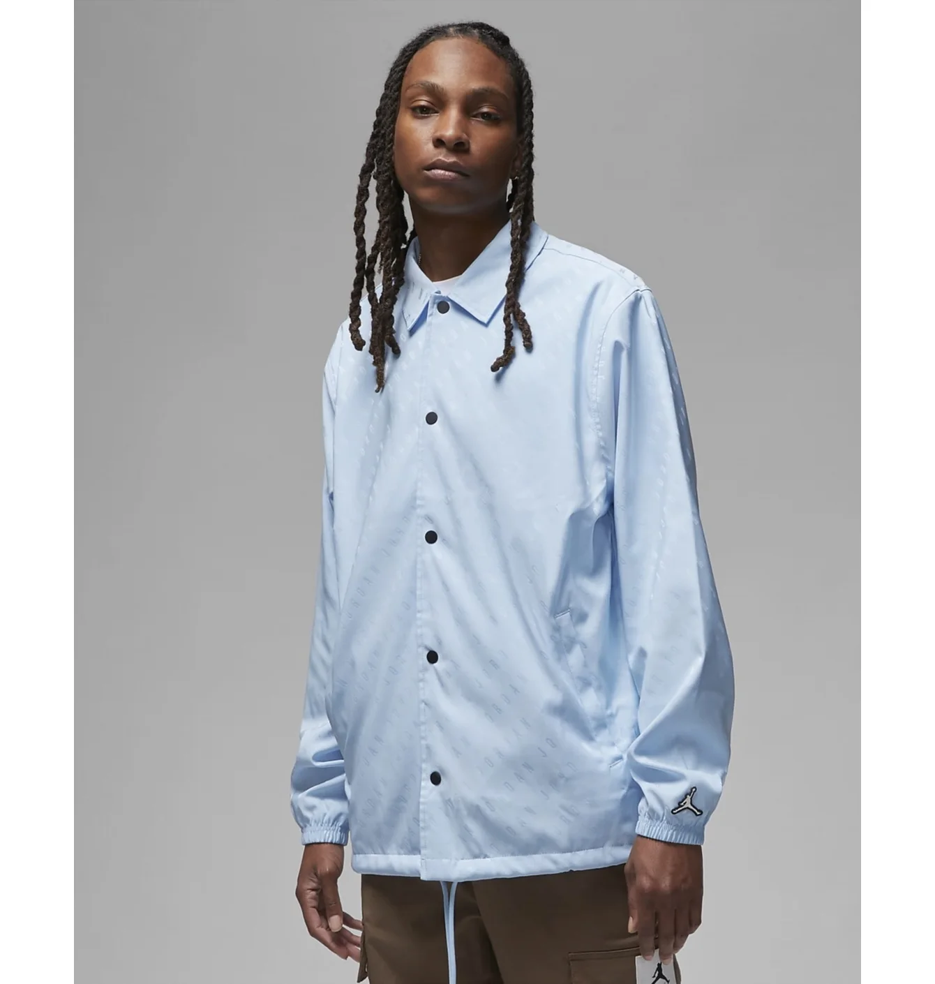 Сорочка чоловіча Air Jordan Essentials Jacquard Print Coaches Jacket Light Blue Dv7616-411