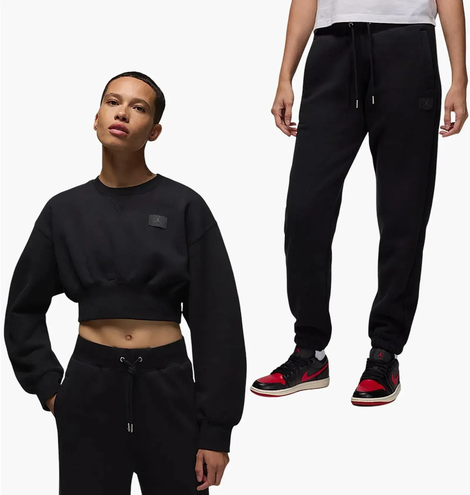 Спортивний костюм жіночий Jordan Flight Fleece Black (FV7152-010__FV7059-010)