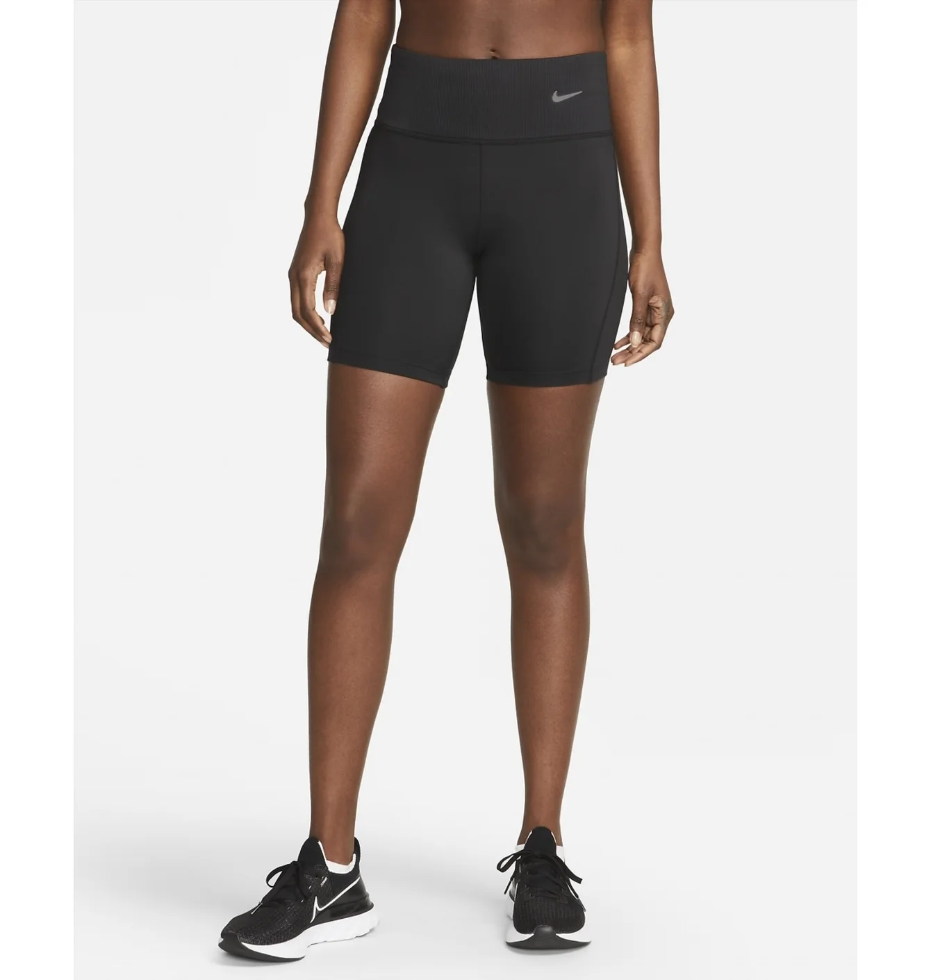 Шорти жіночі Nike Tight Mid-Rise Ribbed-Panel Running Shorts With Pockets Black DX2951-010