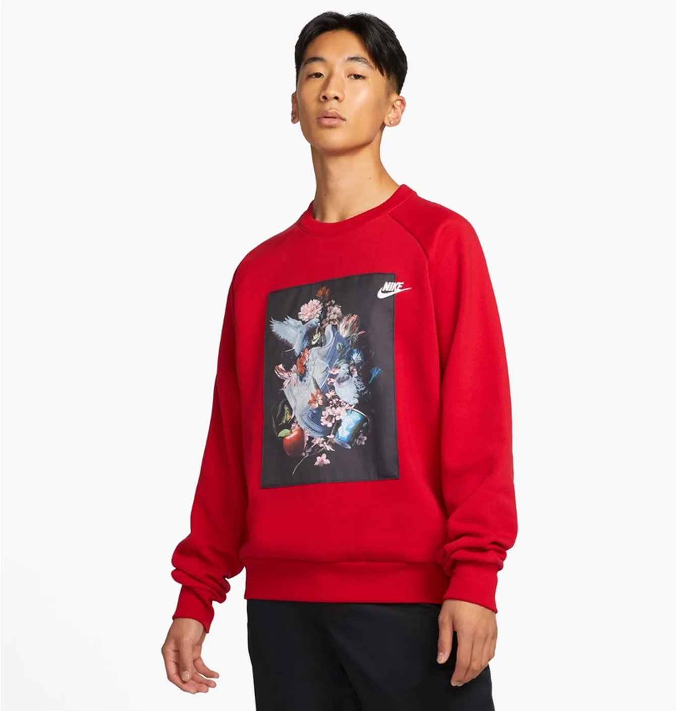 Світшот чоловічий Nike Masterpiece Pack Photo Print Crew Neck Fleece Sweatshirt Red Dd6515-687