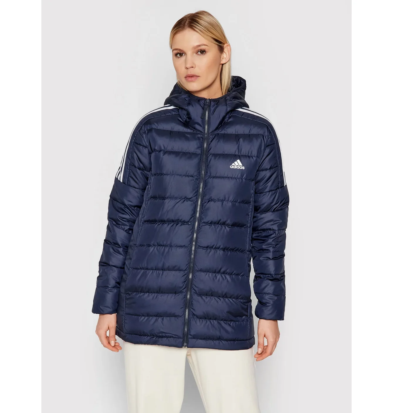 Пуховик жіночий Adidas Essentials Light Down Blue GT9139
