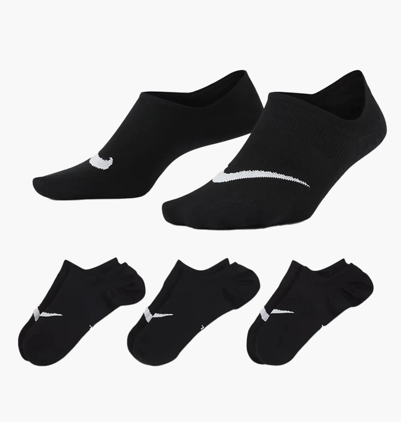Шкарпетки жіночі Nike U Nk Everyday Plus Ltwt Footie Black (3 пари) SX5277-011