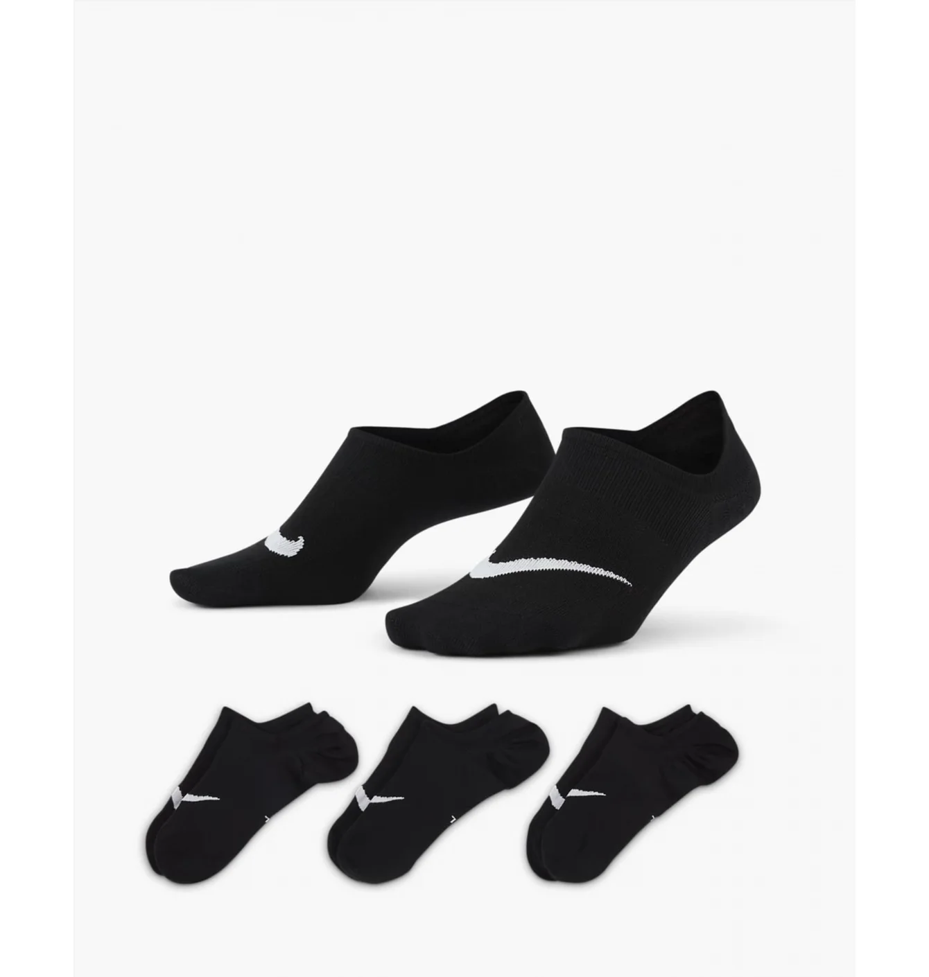 Шкарпетки жіночі Nike U Nk Everyday Plus Ltwt Footie Black (3 пари) SX5277-011