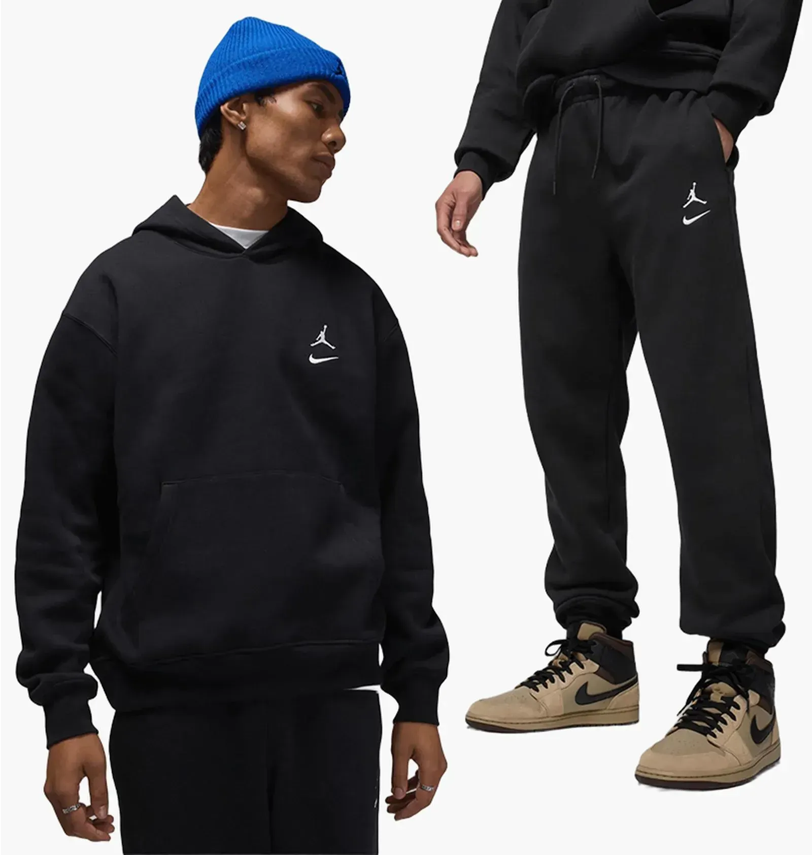 Спортивний костюм чоловічий Jordan Swoosh Brooklyn Fleece Pullover And Jogger Set Black (II2593-010__IM1361-010)