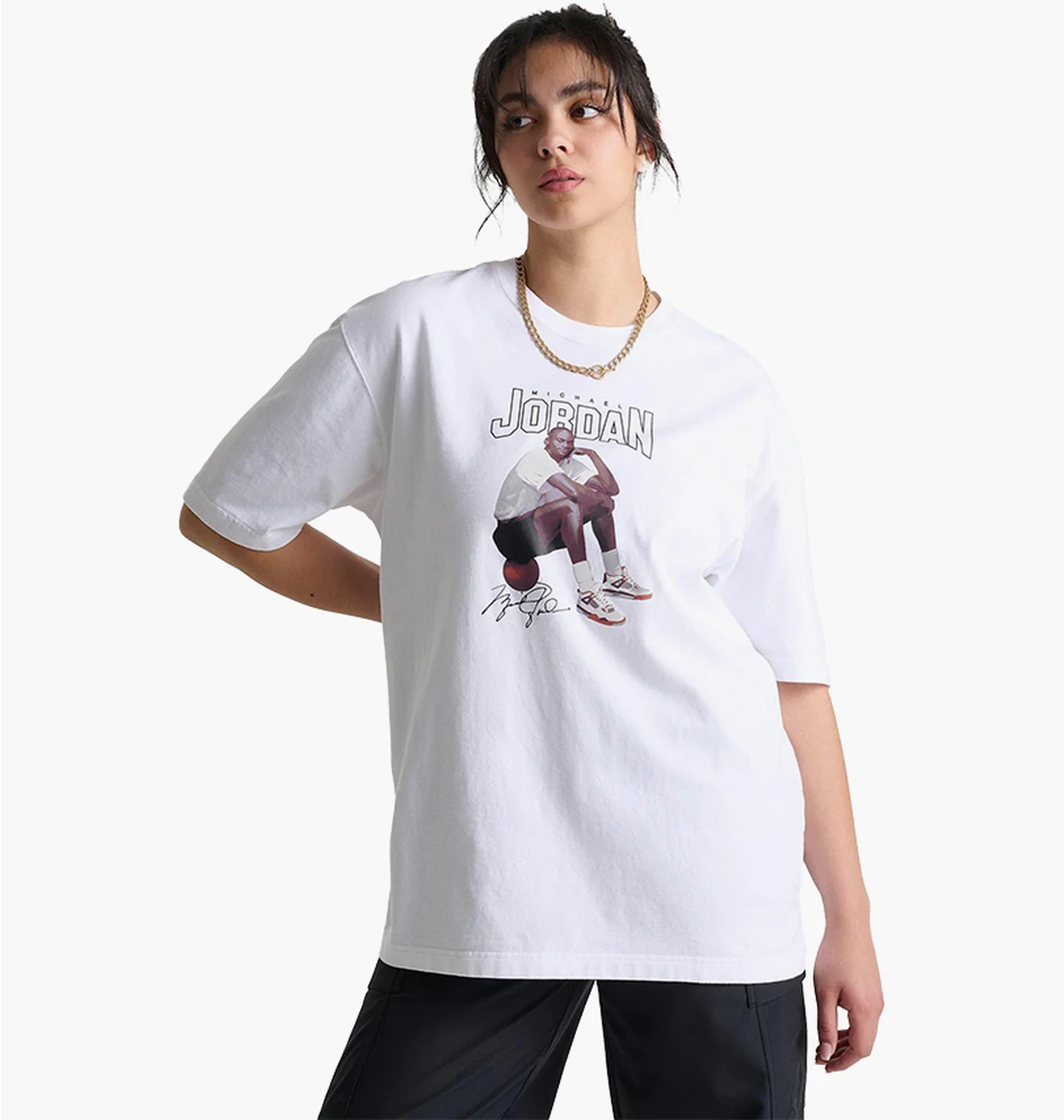 Футболка жіноча Air Jordan Short-Sleeve Oversized Graphic T-Shirt White FN5703-100