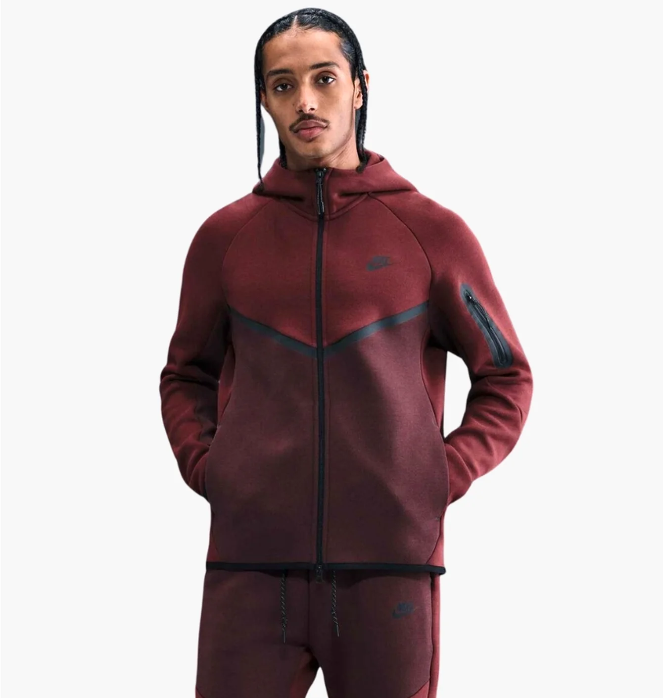 Толстовка чоловіча Nike Tech Fleece Bordo HV0949-619