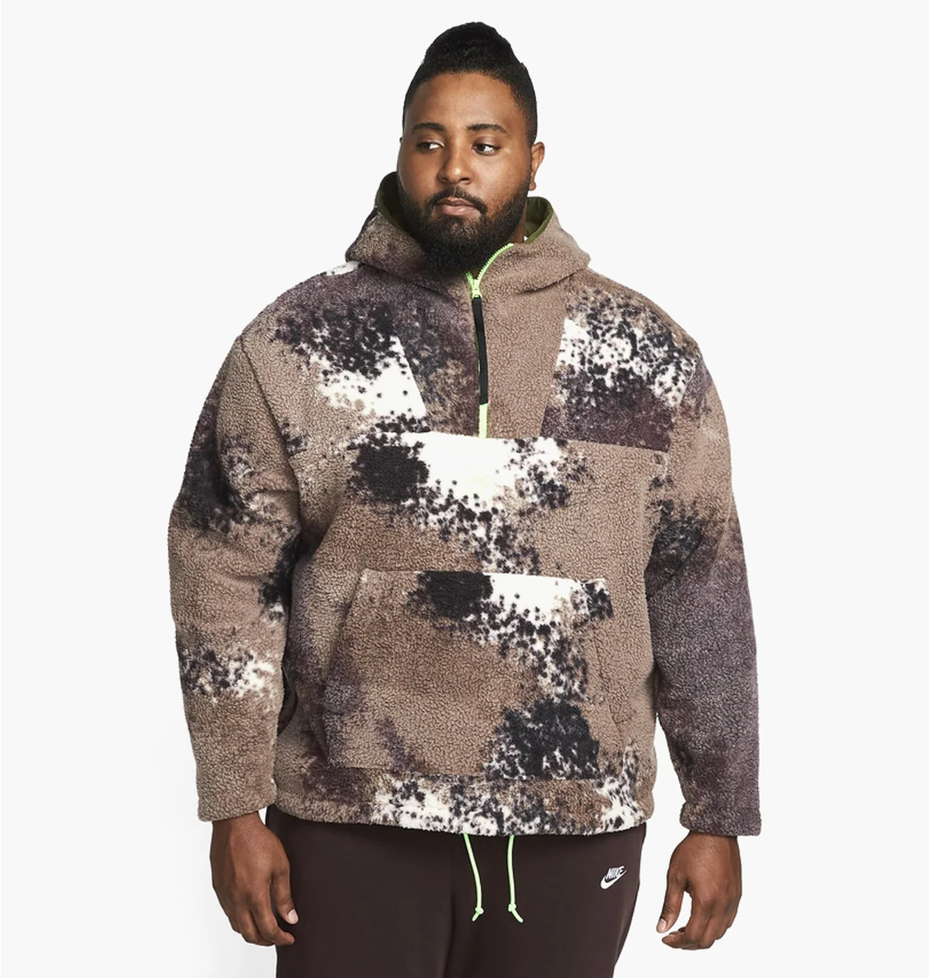 Худі чоловіче Nike Mens 1/2-Zip Hoodie Brown DD5009-004