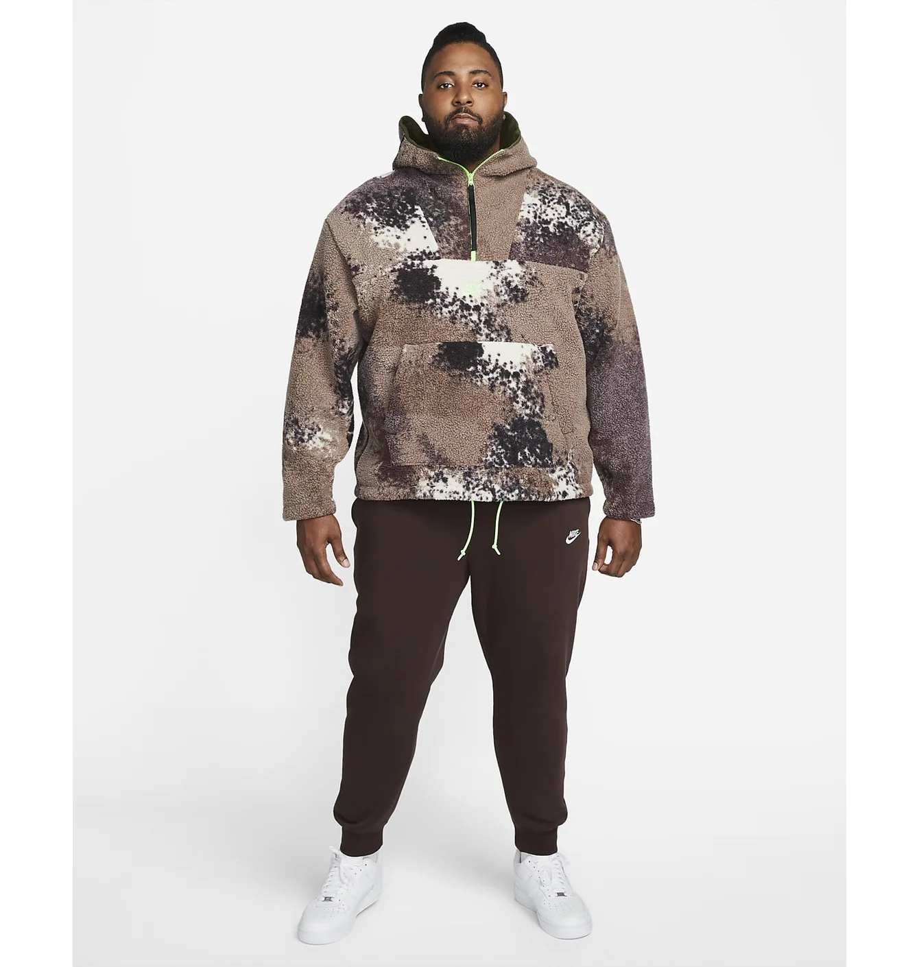 Худі чоловіче Nike Mens 1/2-Zip Hoodie Brown DD5009-004