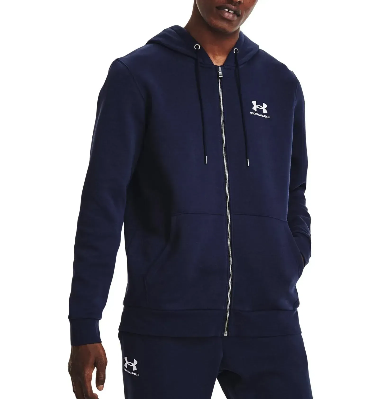 Кофта чоловіча Under Armour Hooded Sweatshirt Ua Essential Fleece Fz Hood-Nvy Blue (1373881-410)