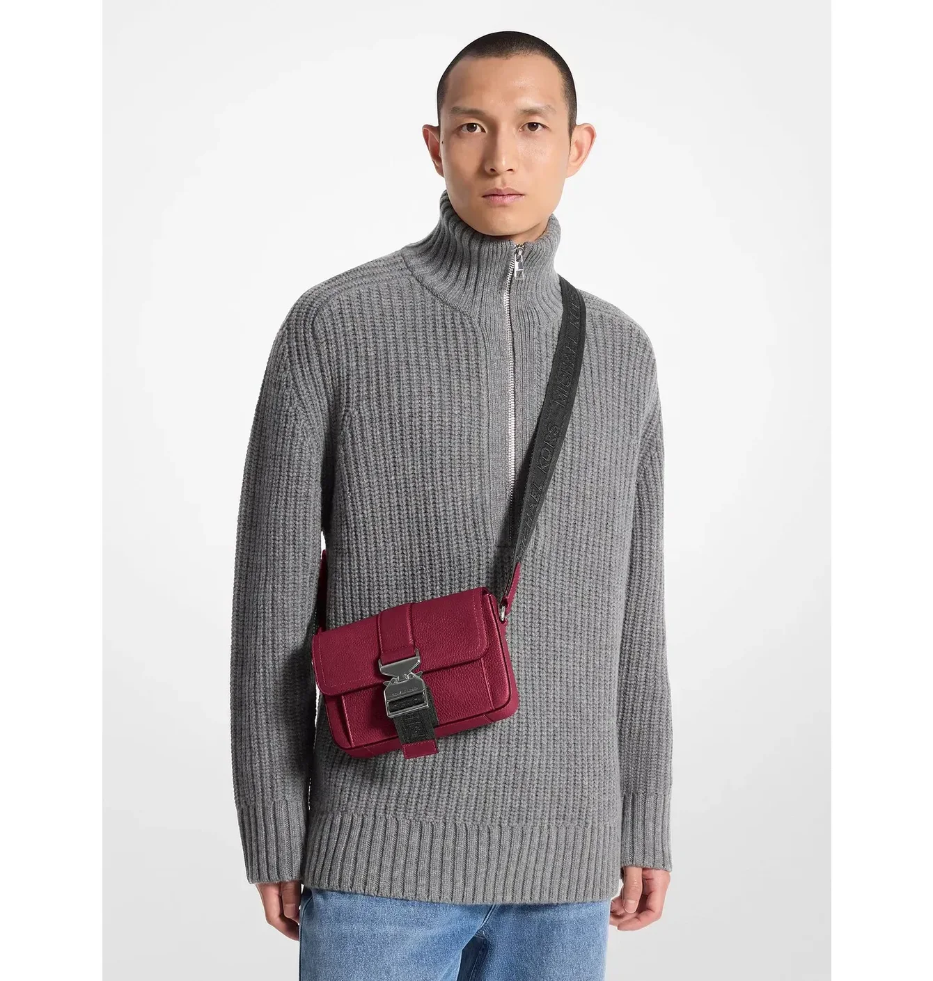 Сумка чоловіча Michael Kors Pebbled Red 33F4LHDM2L