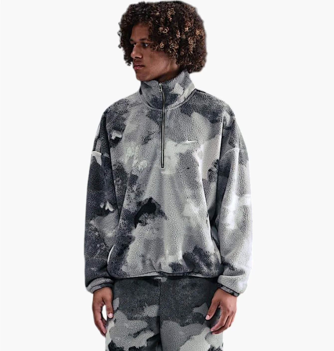 Кофта чоловіча Nike Tf Sherpa Hz Grey HV3541-068