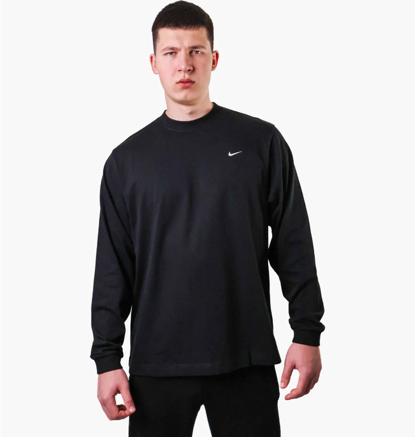 Лонгслів чоловічий Nike Solo Swoosh Black Dx0884-010