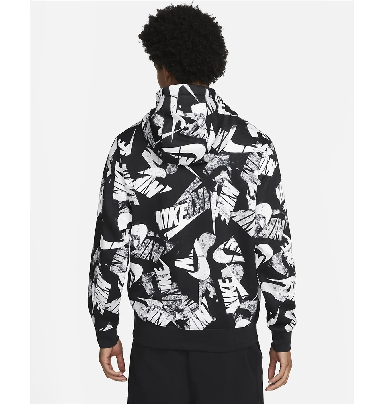 Худі чоловіче Nike Mens Allover Print Pullover Hoodie Black DM6881-010