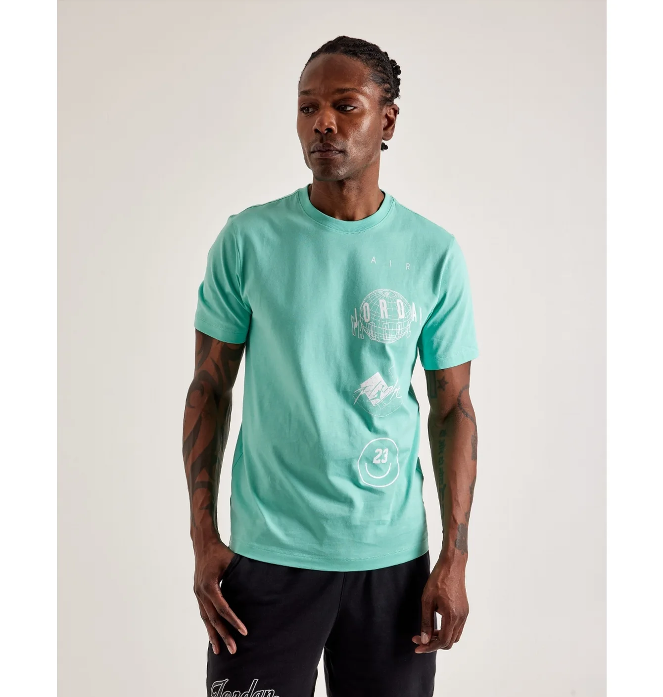 Футболка чоловіча Air Jordan Logo Stack Tee Turquoise FN6027-349