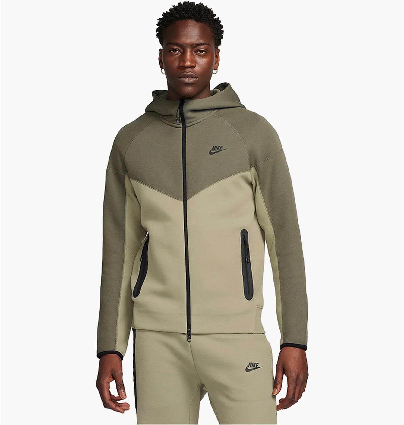 Толстовка чоловіча Nike Sportswear Tech Fleece Windrunner Full-Zip Hoodie Olive FB7921-276