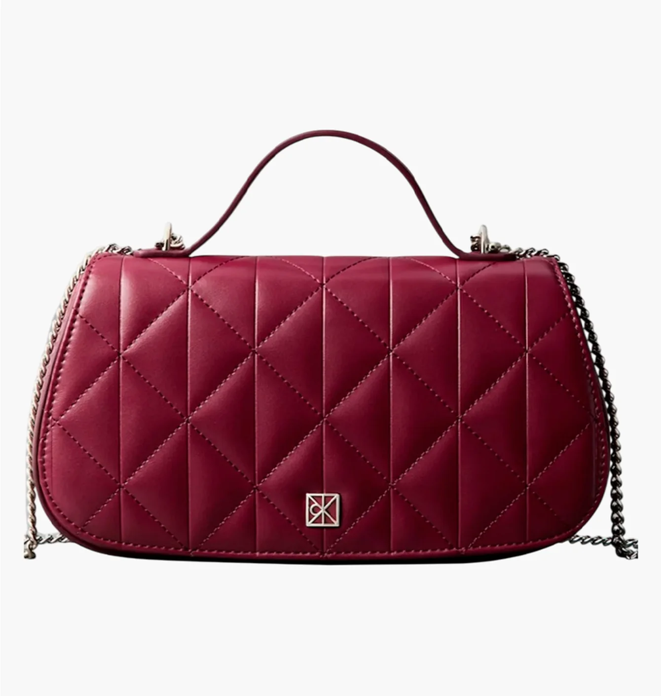 Сумка жіноча Calvin Klein Quilted Emblem Logo Chain Bordo LV04F3410GZ1K
