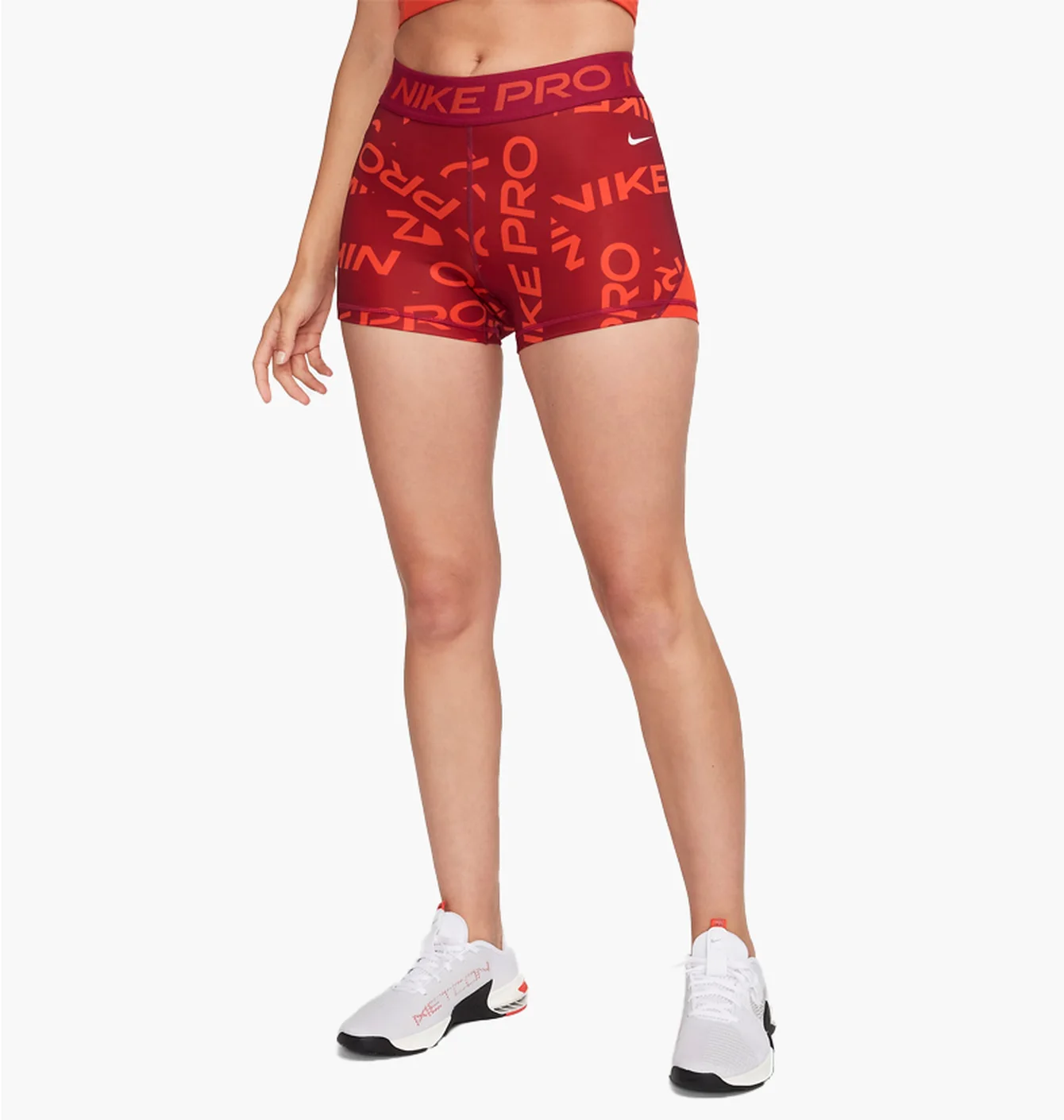 Шорти жіночі Nike Pro WomenS Mid-Rise 3 Printed Shorts Red FB5457-620