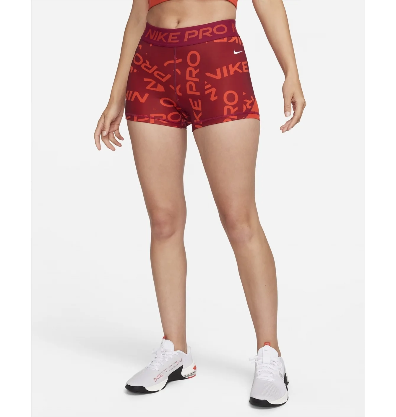 Шорти жіночі Nike Pro WomenS Mid-Rise 3 Printed Shorts Red FB5457-620