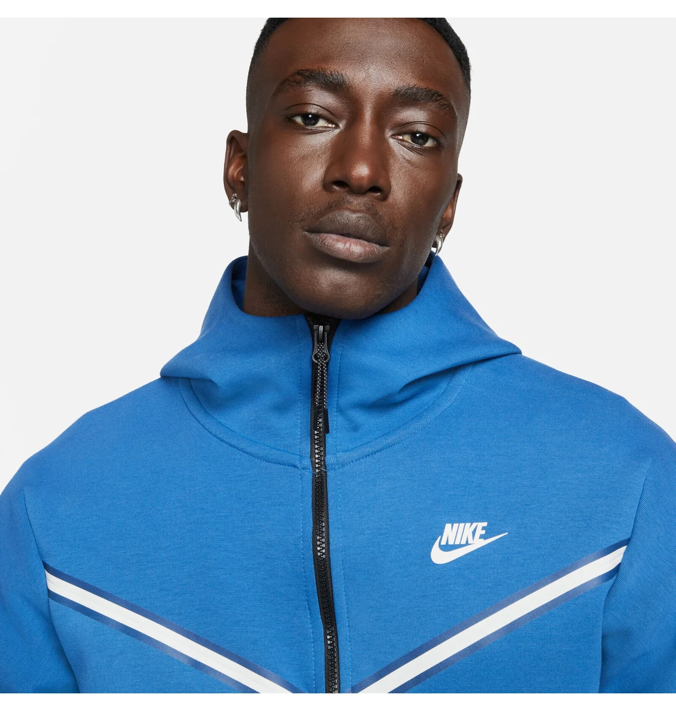 Толстовка чоловіча Nike Ech Fleece Windrunner Hoodie Full Zip Light Blue Cu4489-407