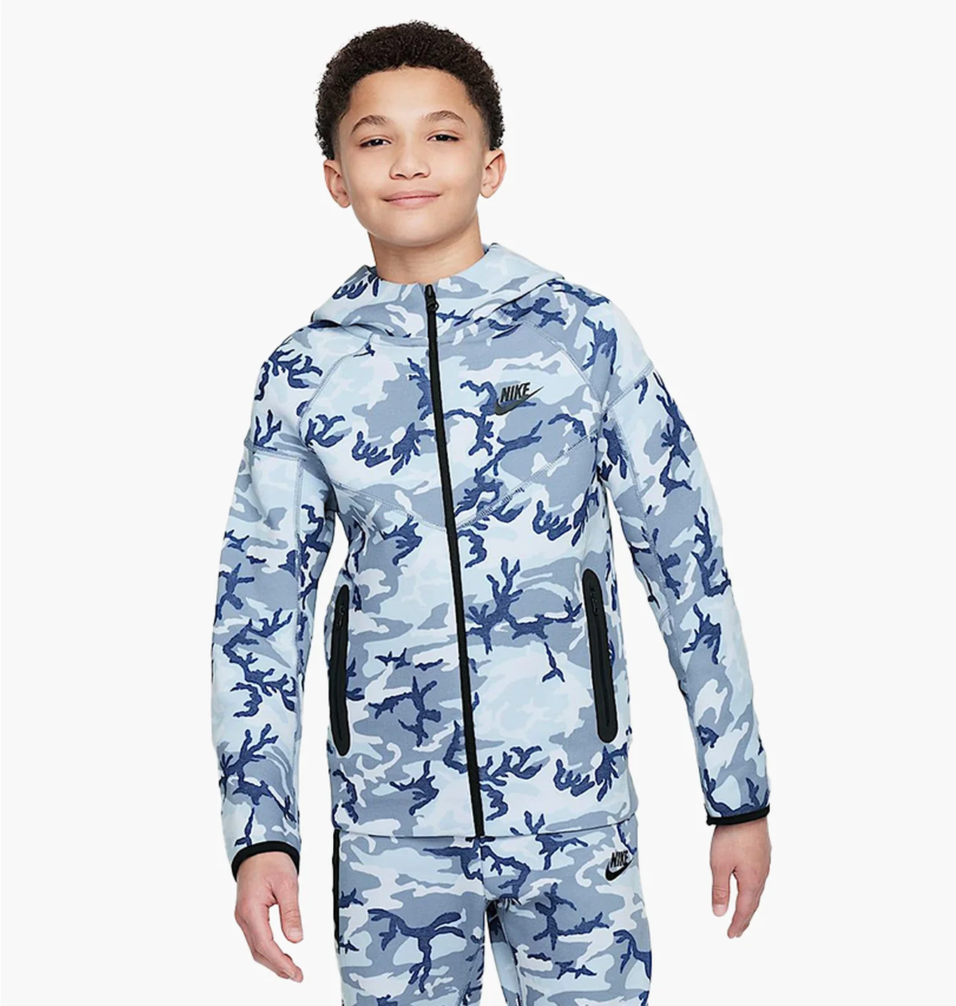 Толстовка дитяча Nike Tech Fleece Camo/Blue FN9118-493
