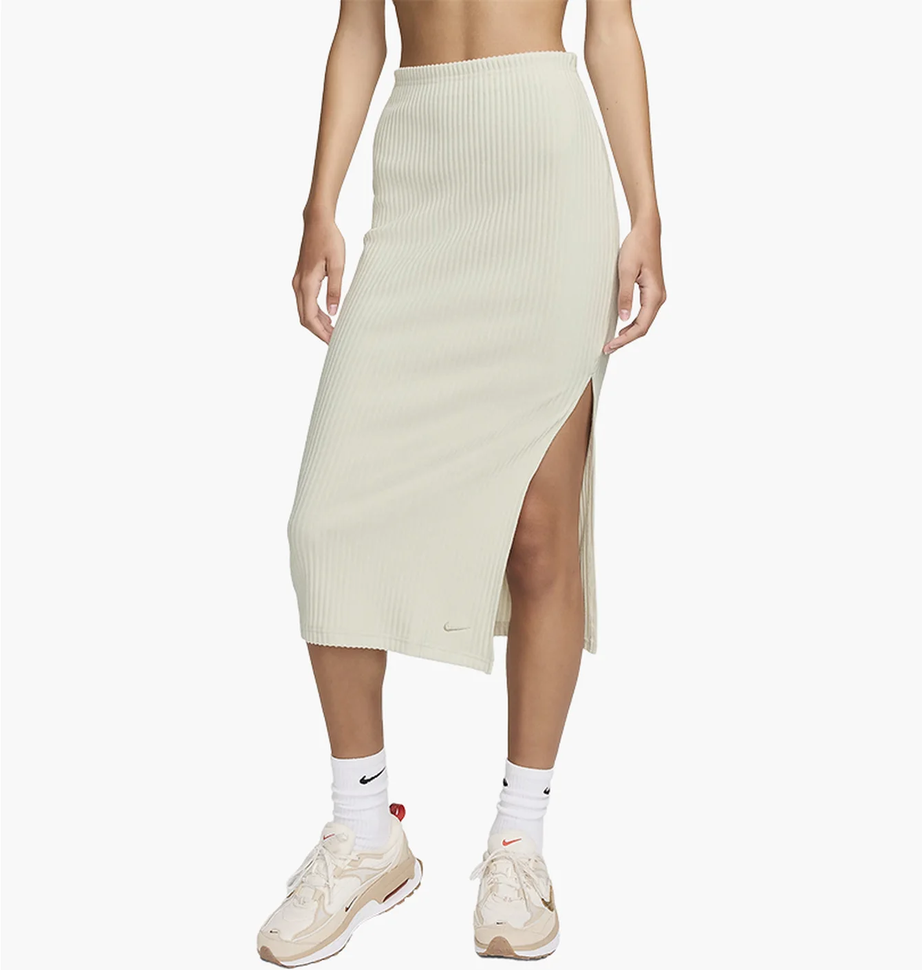 Спідниця жіноча Nike Sportswear Chill Knit Slim Ribbed Midi Skirt Beige FQ1636-104