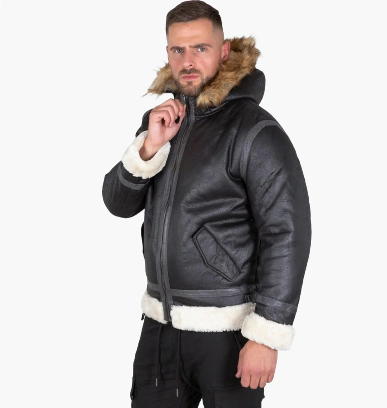 Куртка чоловіча Alpha Industries Hooded Bomber B3 Fl Black 128104-03