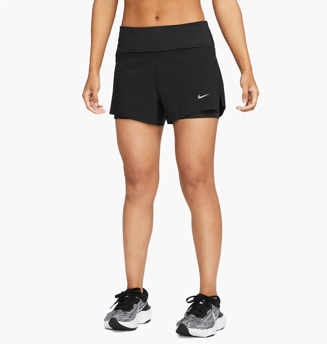 Шорти жіночі Nike Dri-Fit Swift WomenS Mid-Rise 3 2-In-1 Running Shorts With Pockets Black DX1029-010