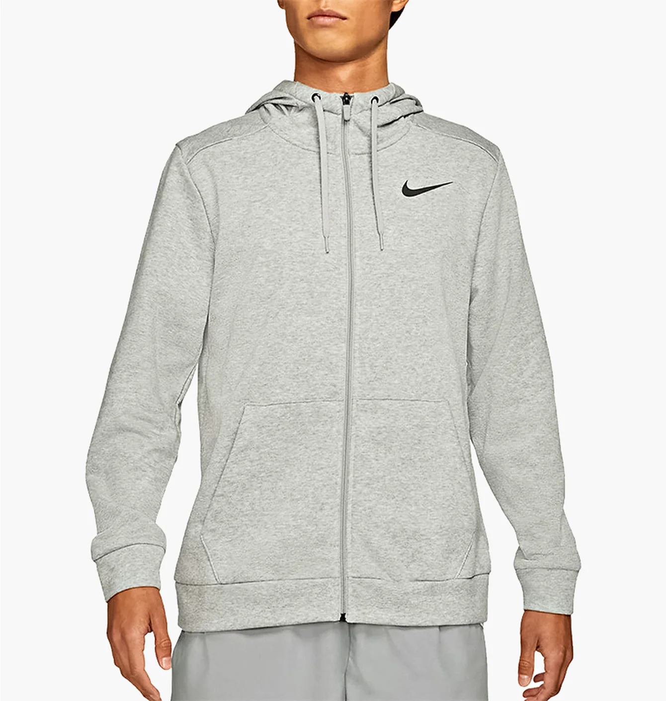Толстовка чоловіча Nike Dry Men's Dri-FIT Hooded Fitness Full-Zip Grey CZ6376-063