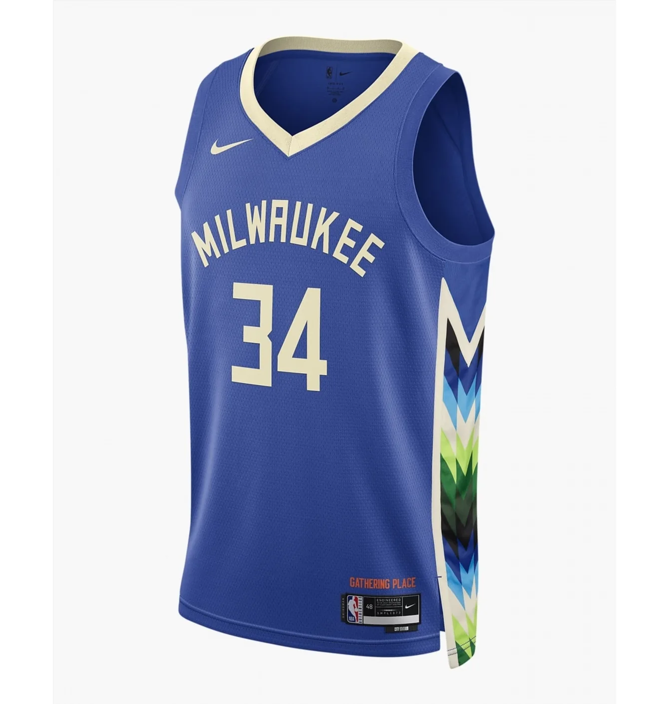 Майка чоловіча Nike Milwaukee Bucks Jersey City 22 Blue DO9600-480