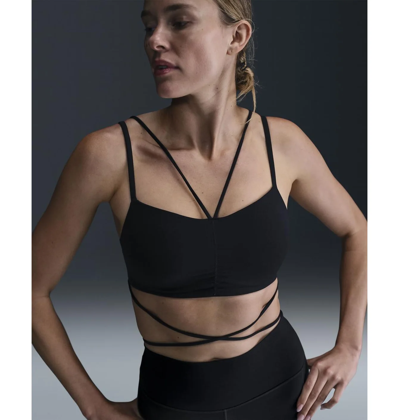 Топ жіночий Nike Zenvy Strappy Wrap Black FV6508-010