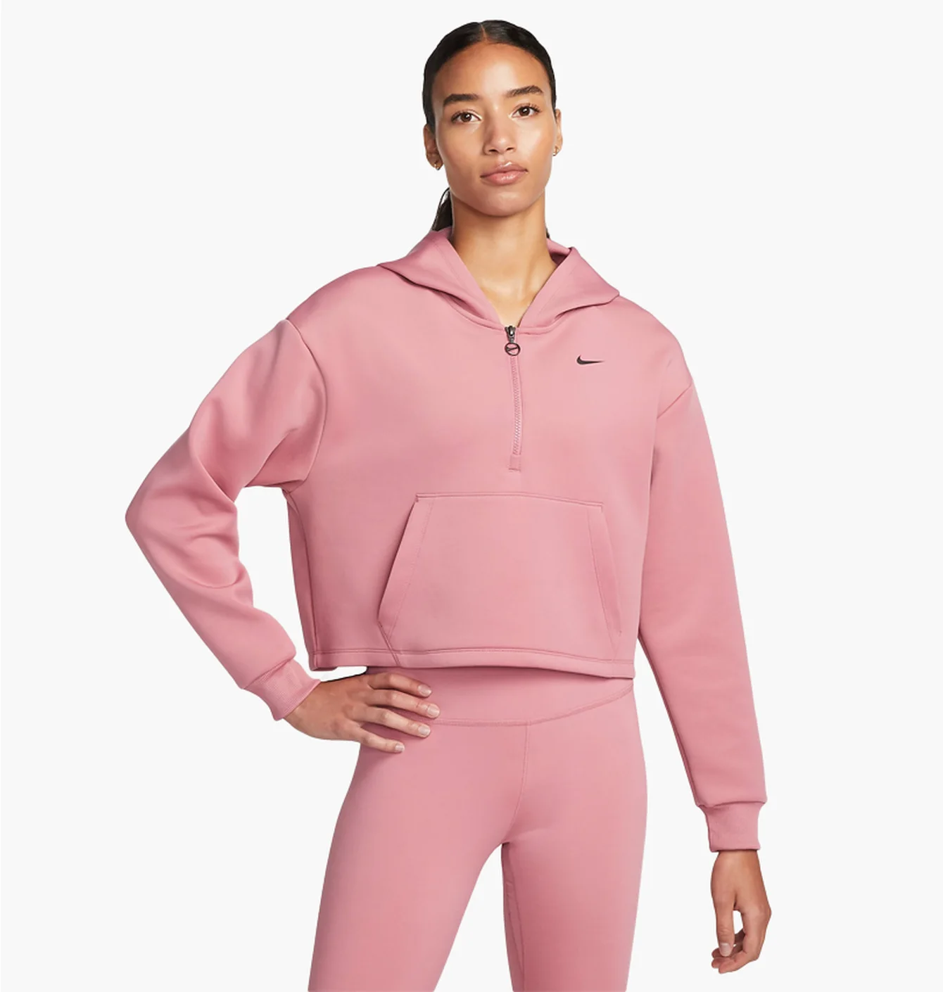 Худі жіноче Nike Dri-Fit WomenS Graphic 1/2-Zip Training Hoodie Pink DQ6302-667