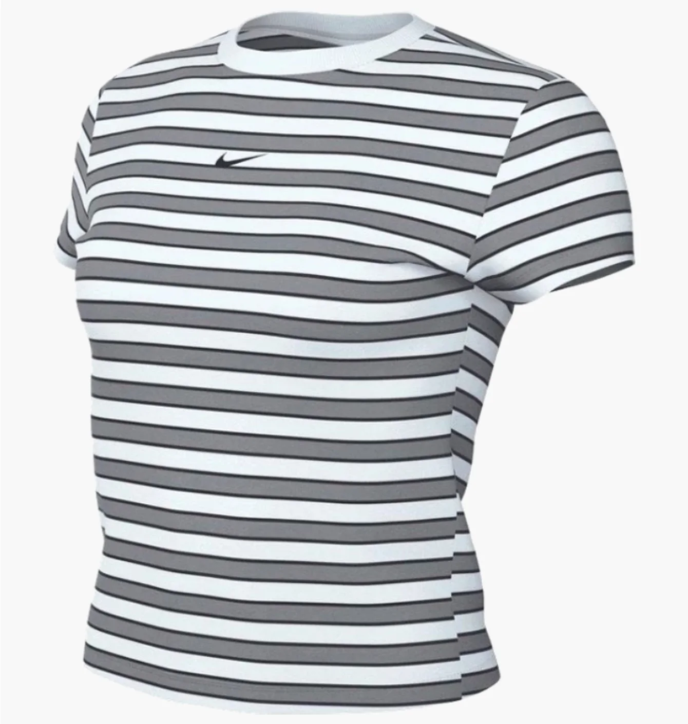 Футболка жіноча Nike Sportswear Chill Knit Slim Striped White/Grey HF9524-100