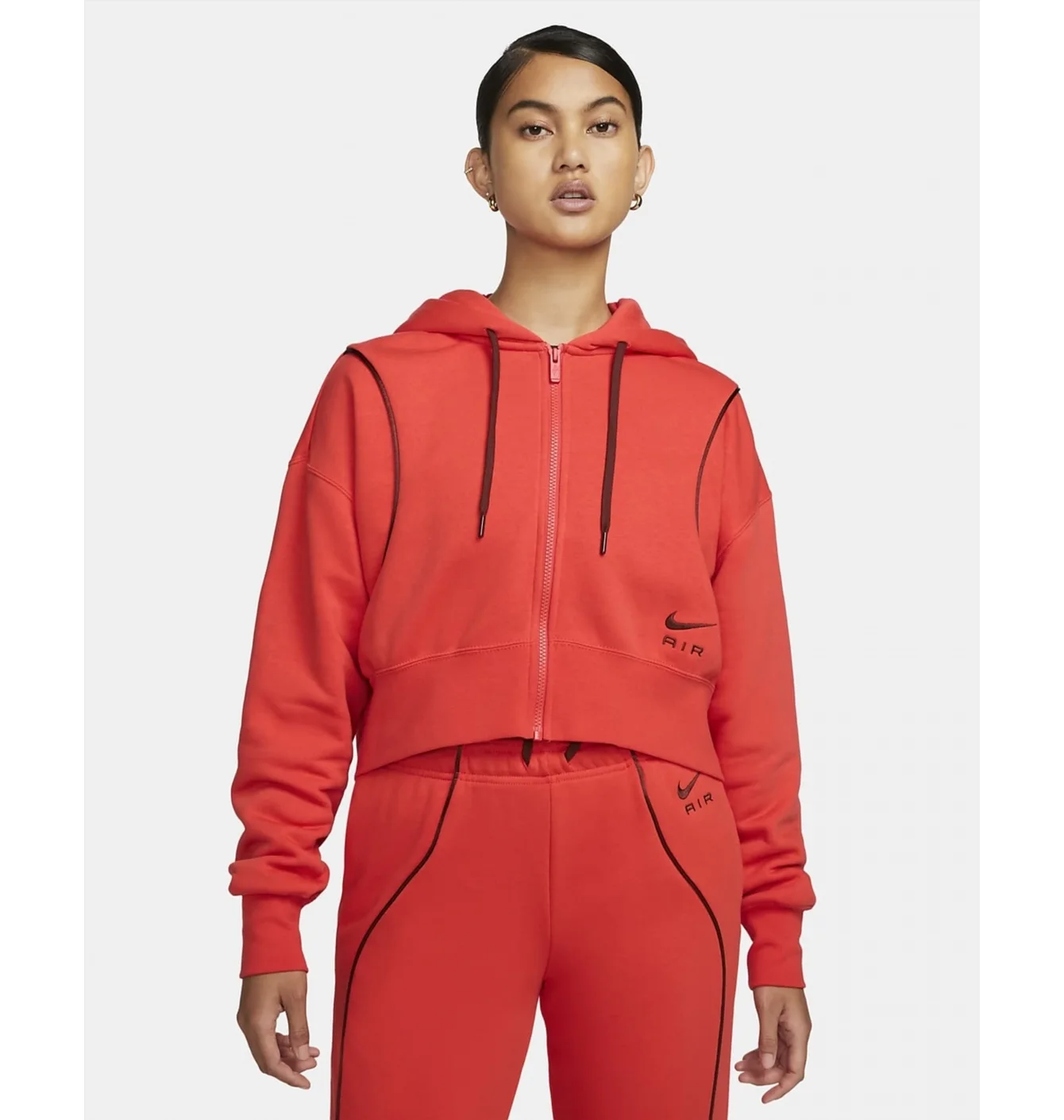 Толстовка жіноча Nike W Nsw Air Flc Hd Fz Orange Dq6579-696