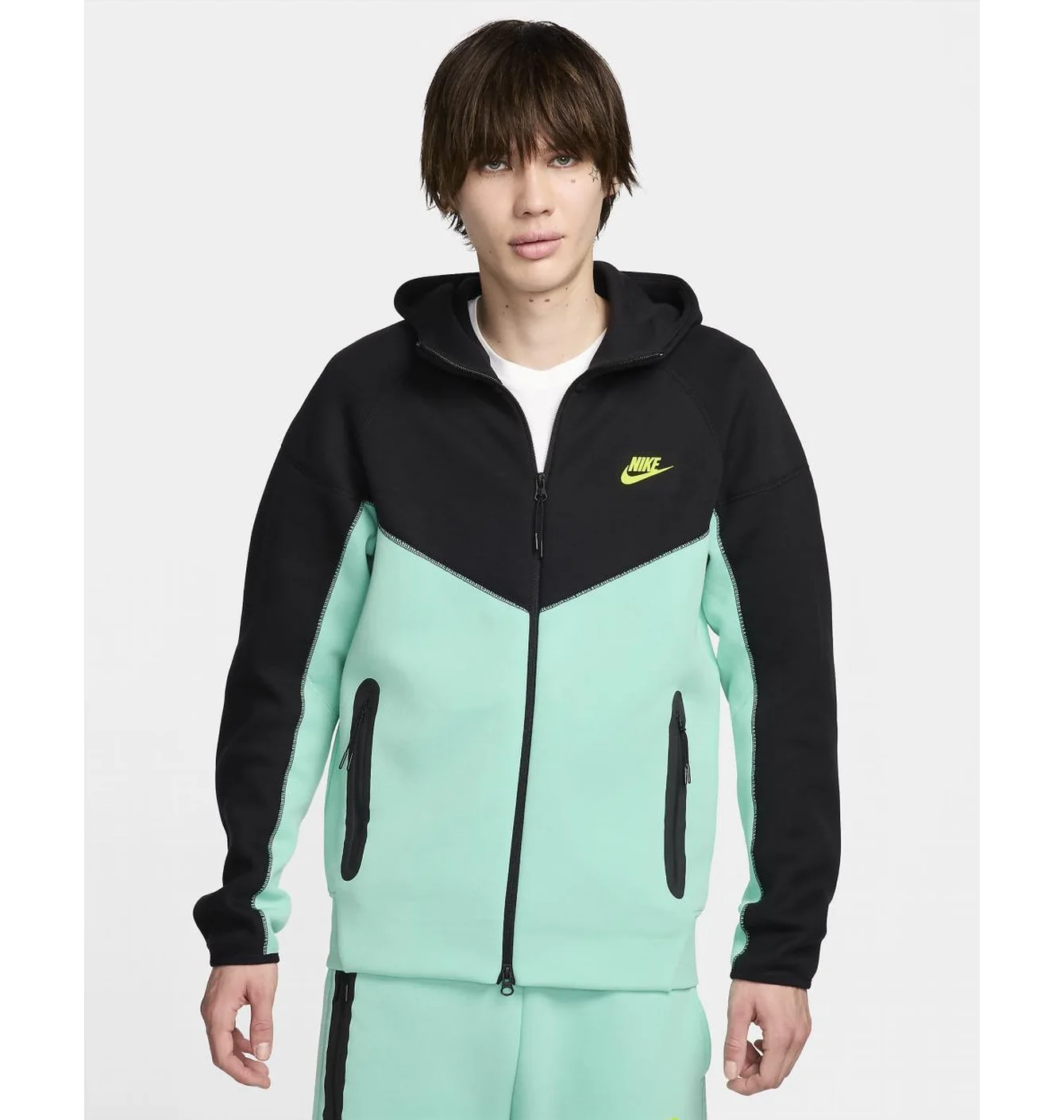 Толстовка чоловіча Nike Sportswear Tech Fleece Windrunner Black/Turquoise HF4432-349