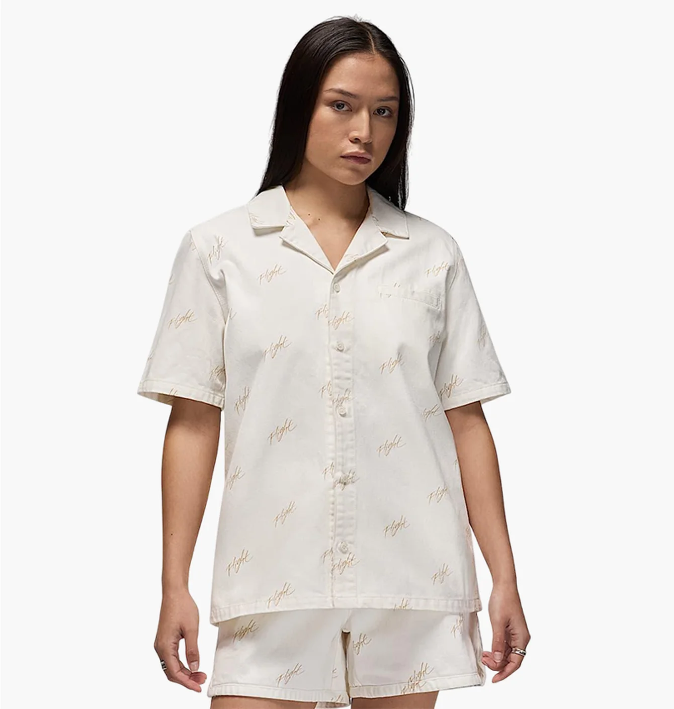 Сорочка жіноча Air Jordan Aop Wvn Top Beige FN5769-133