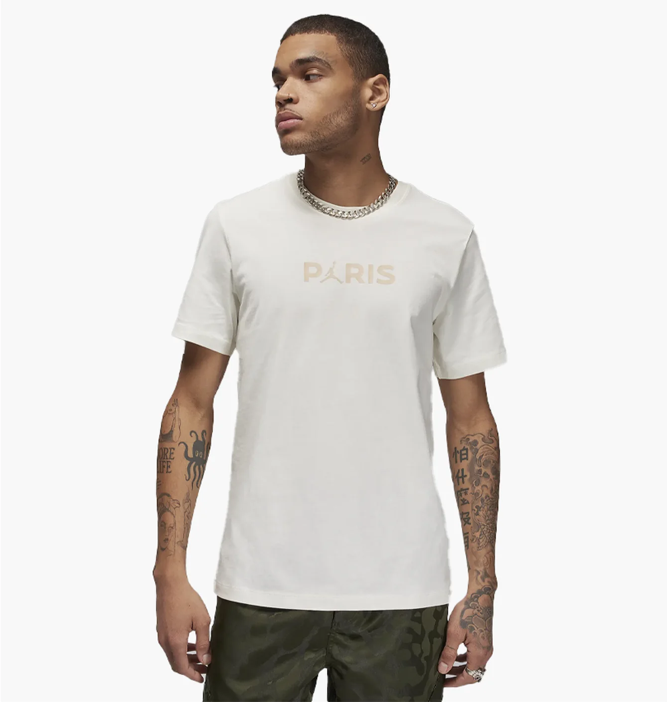 Футболка чоловіча Air Jordan Psg Logo Beige FN5332-133