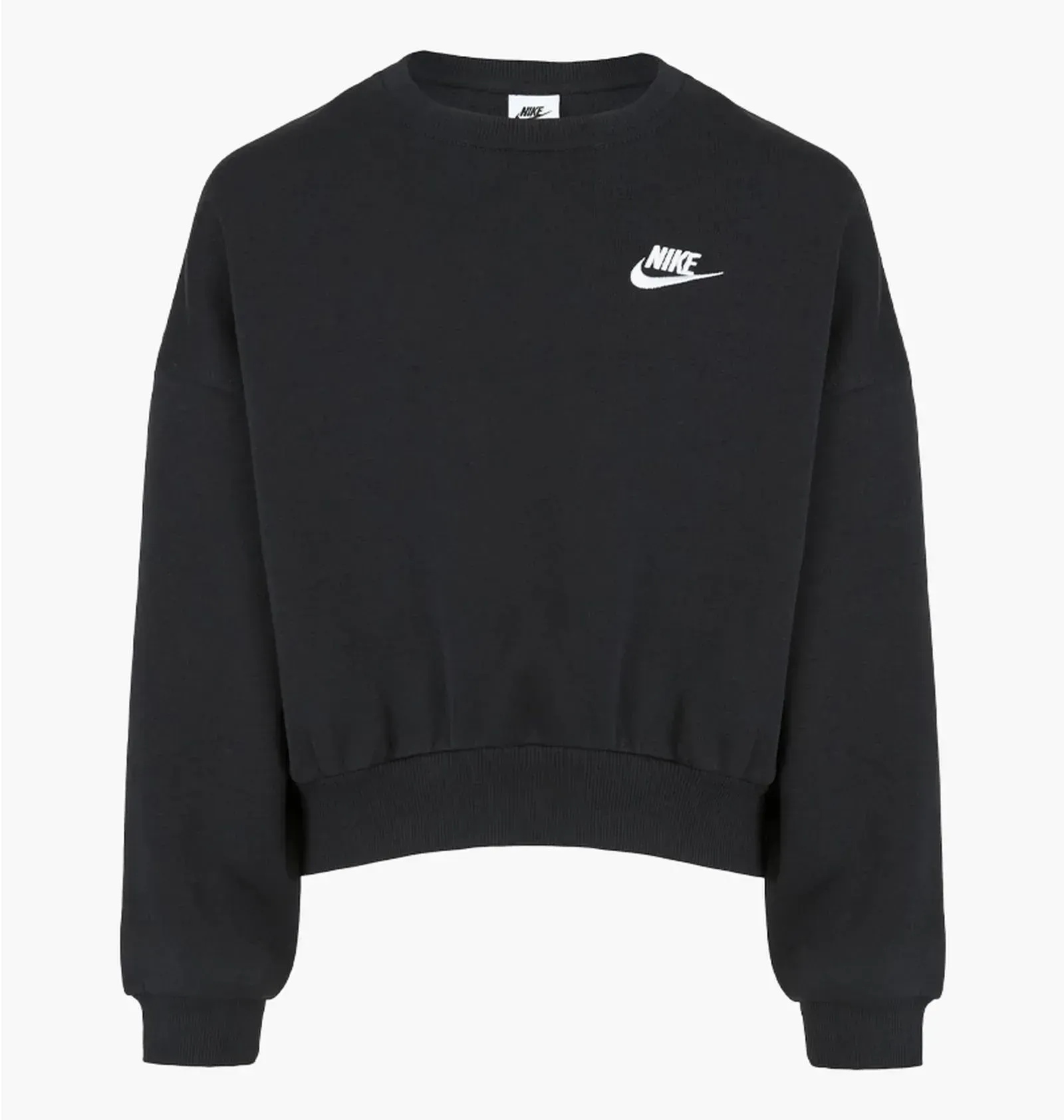 Светр дитячий Nike Sportswear Club Fleece Boxy Crew-Neck Black (FZ9244-010)