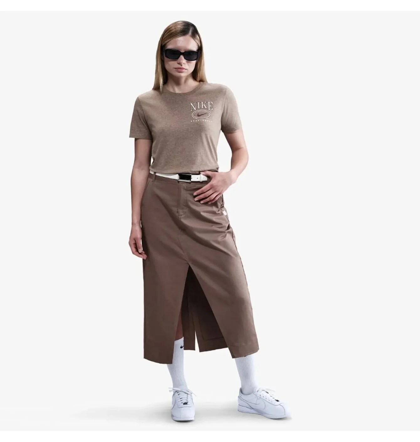 Футболка жіноча Nike Nsw Club Ss Tee Cc Beige IB2447-214