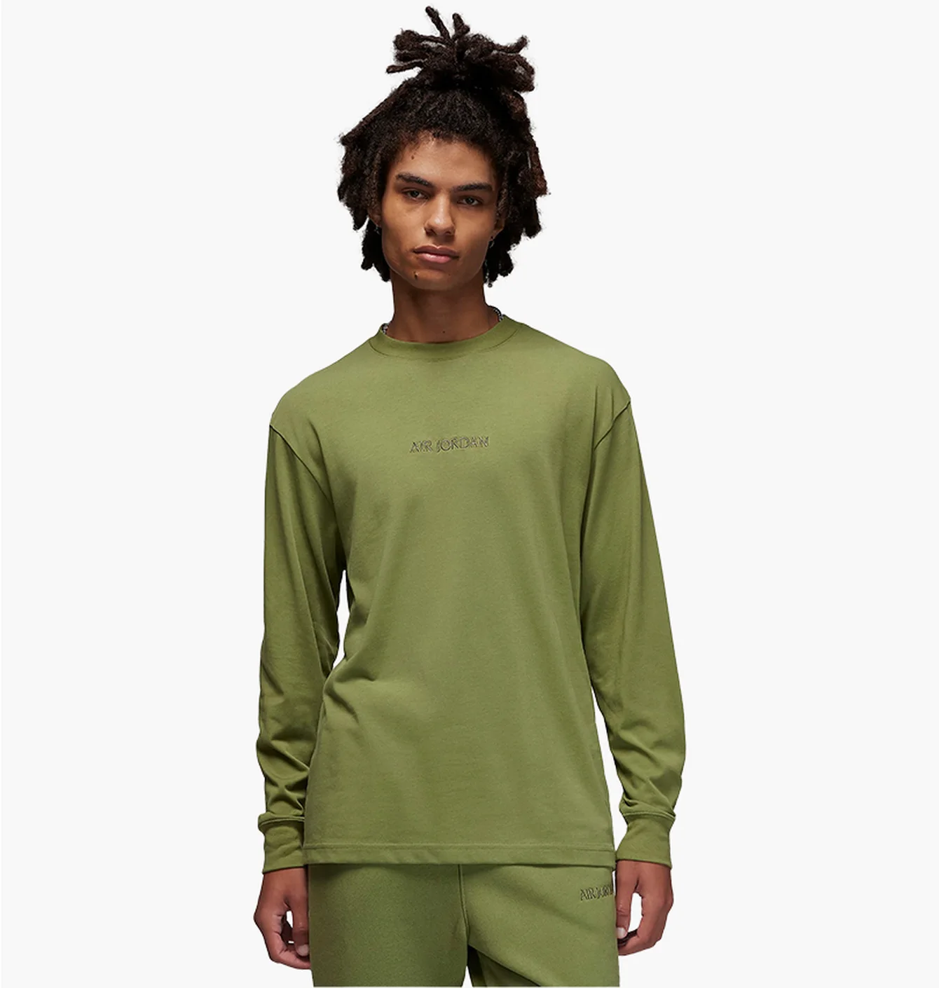 Лонгслів чоловічий Air Jordan Wordmark Long-Sleeve T-Shirt Green FJ0702-340