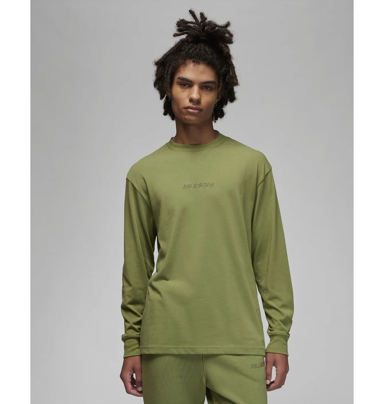 Лонгслів чоловічий Air Jordan Wordmark Long-Sleeve T-Shirt Green FJ0702-340