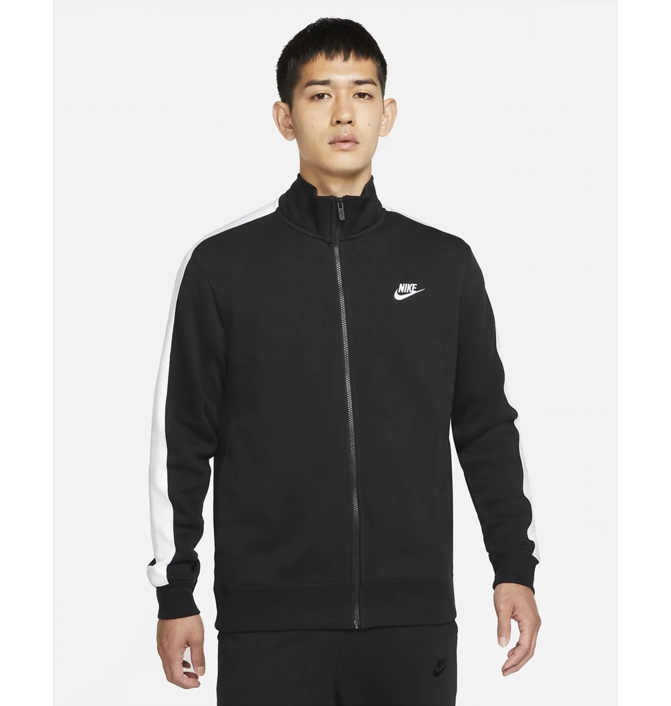 Толстовка чоловіча Nike Sportswear Club Brushed-Back Jacket Black DD7010-010