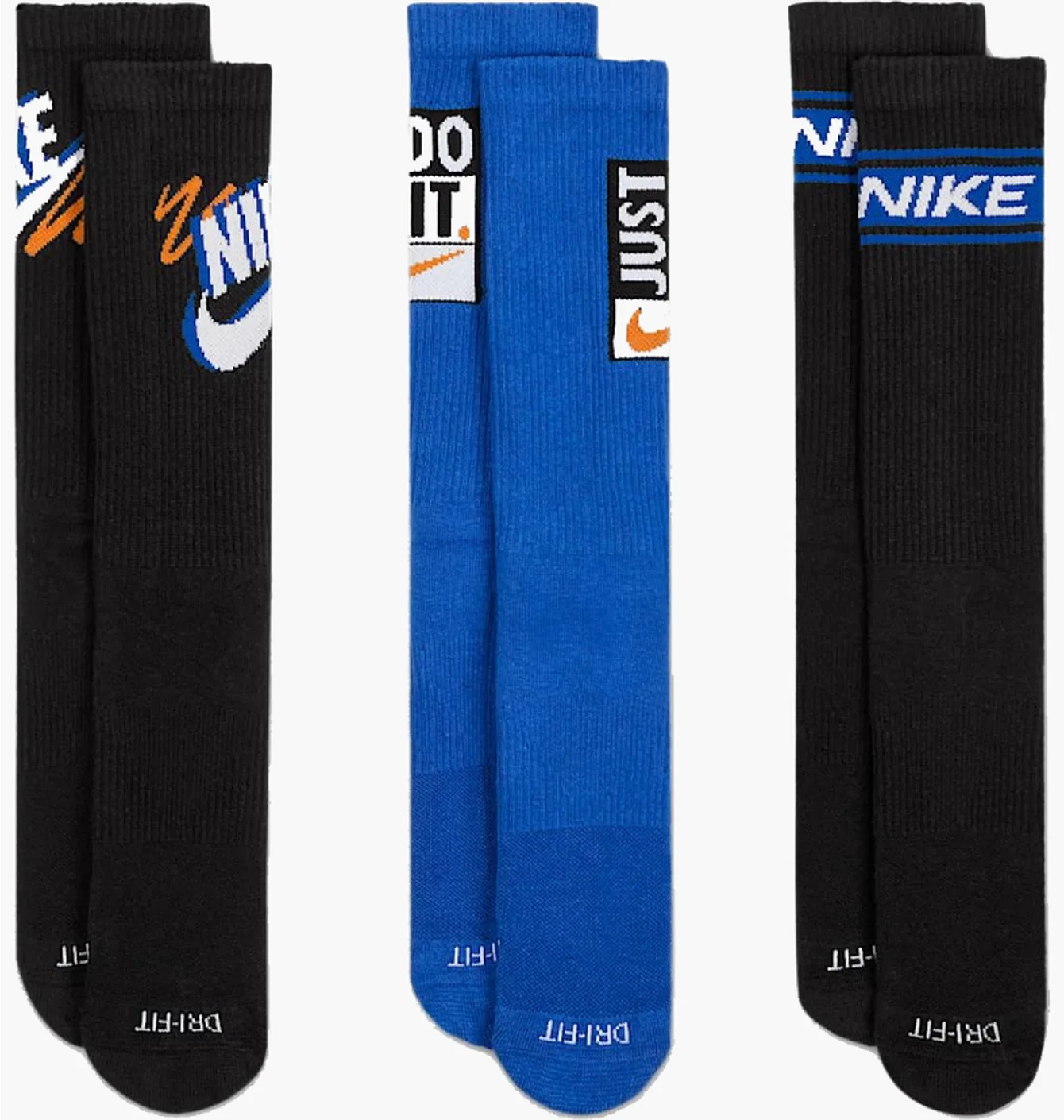 Шкарпетки Nike Everyday Plus Crew (3 шт) Black/Blue HJ9339-902