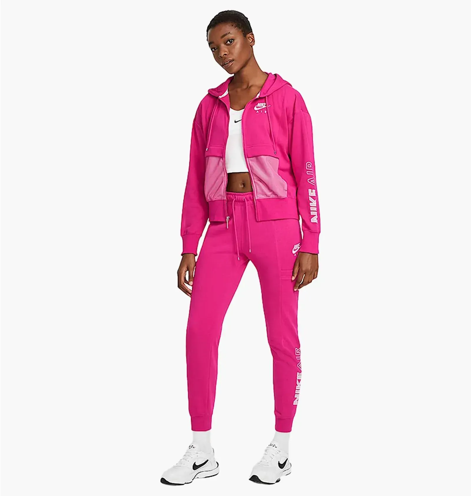 Спортивний костюм жіночий Nike Nsw Air Fz Flc Pink (CZ8618-615__CZ8626-615)