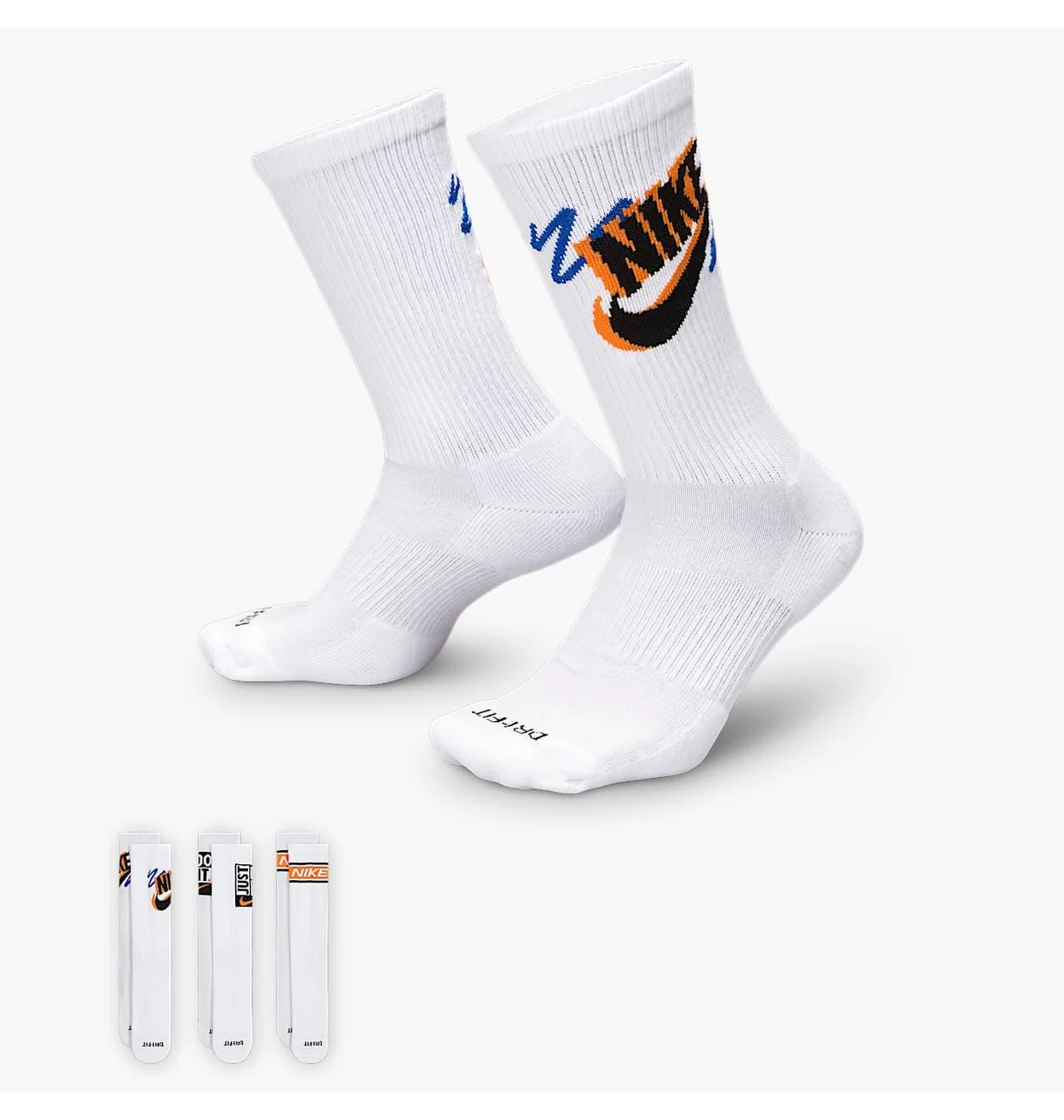 Шкарпетки унісекс Nike Everyday Plus Sport Crew White (3 пари) HJ9339-901