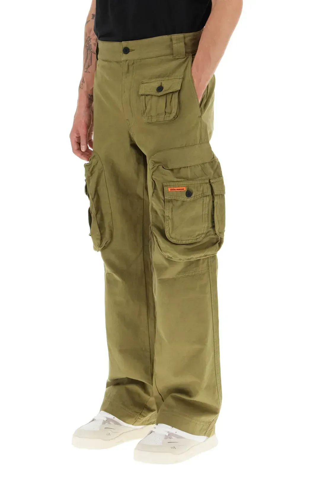 Брюки чоловічі Heron Preston Cotton And Linen Cargo Pants (HMCF011F22FAB002)