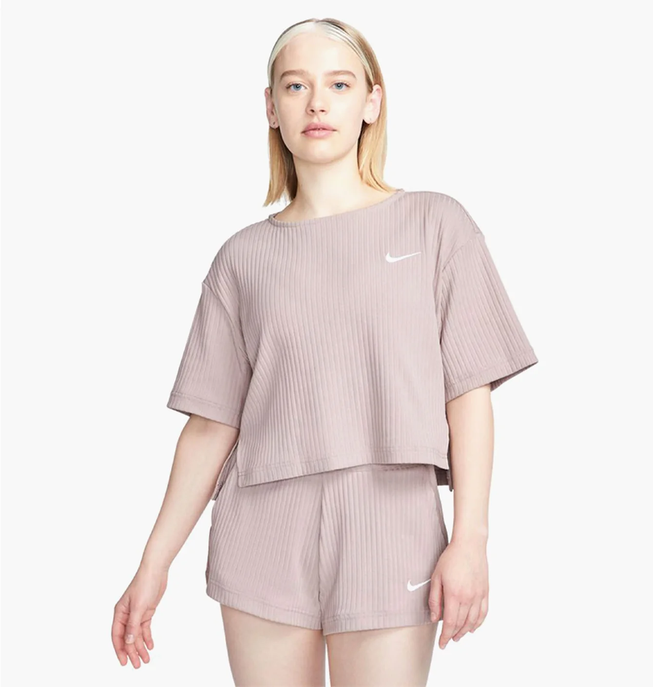 Футболка жіноча Nike W Nsw Rib Jrsy Ss Top Beige DV7870-272