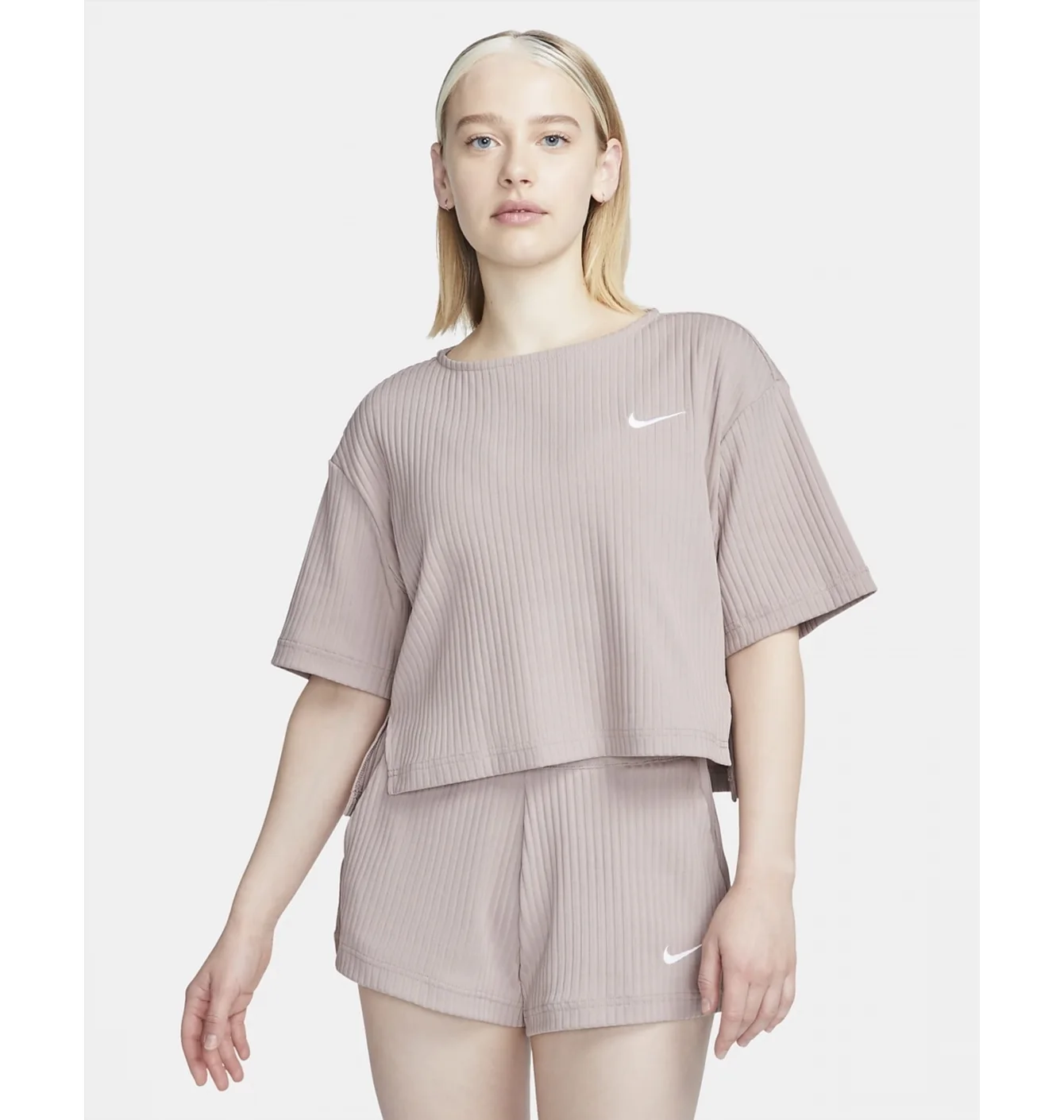 Футболка жіноча Nike W Nsw Rib Jrsy Ss Top Beige DV7870-272