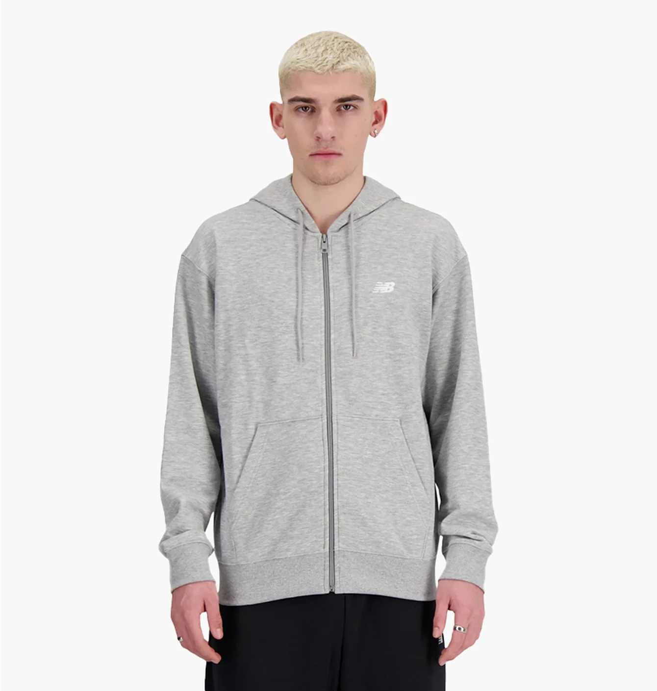 Толстовка чоловіча New Balance Stacked Logo Grey MJ41501AG